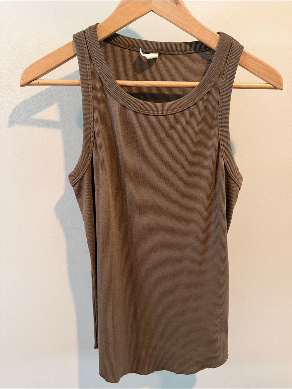 Wishlist Medium Mocha Brown Ribbed Racerback Tank